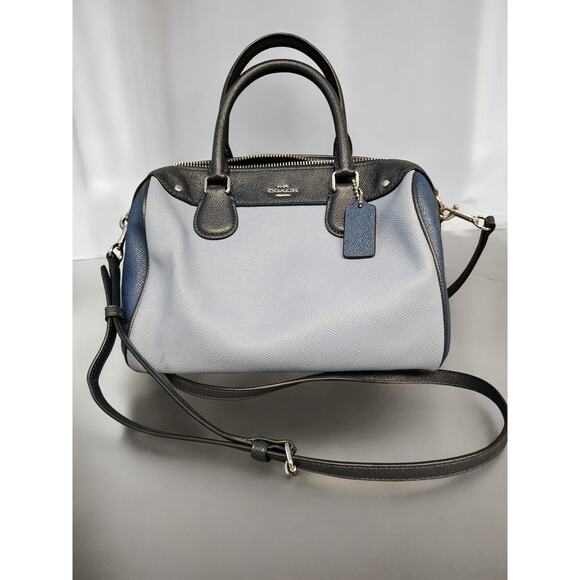 Coach Colorblock Pebbled Leather Satchel with Matching Wristlet - Picture 3 of 9